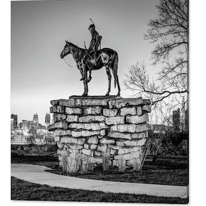 Kansas City Scout Print: Penn Valley Park Skyline, Black and White Photography