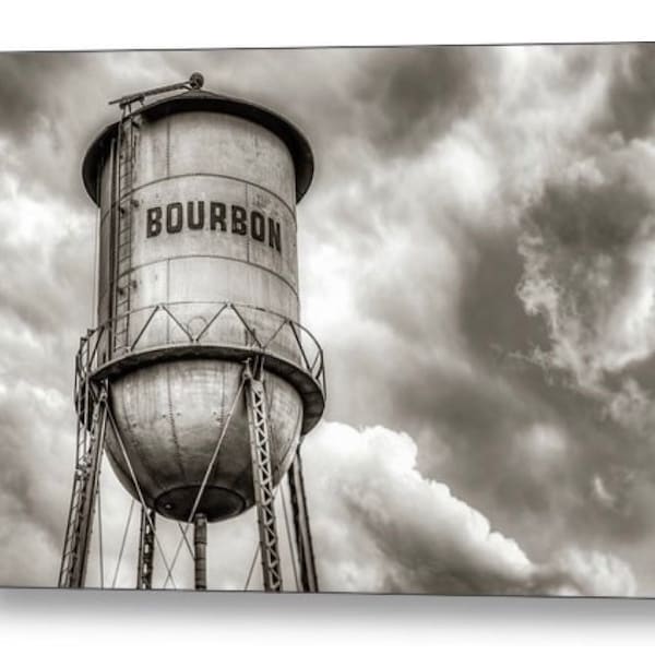 Bourbon Whiskey Print, Bourbon Barrel Art, Bourbon Canvas Print, Bourbon Wall Decor, Whiskey Decor, Sepia Art, Clouds and Sky