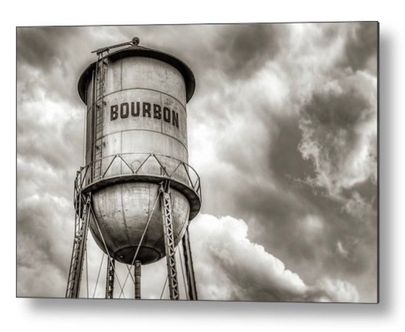 Bourbon Whiskey Print, Bourbon Barrel Art, Bourbon Canvas Print, Bourbon Wall Decor, Whiskey Decor, Sepia Art, Clouds and Sky image 1