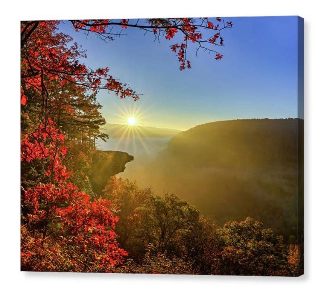 Hawksbill Crag Sunrise Print: Arkansas Ozark Mountains Autumn Landscape ...