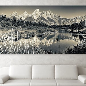 Grand Teton Sepia Mountain Print: Wyoming Landscape Photography