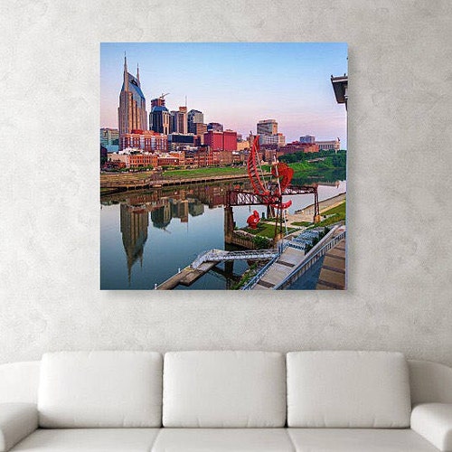 Nashville Skyline Wall Art, Tennessee Architecture, Nashville Photography, cheapest Music City Prints, Downtown Nashville Skyline, Cumberland River