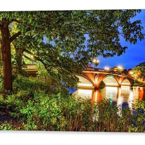 John Weeks Bridge, Footbridge, University, Cambridge Prints, Boston Massachusetts, Charles River, Boston Wall Art, Campus, Landmarks