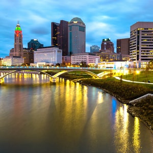 Columbus Ohio Skyline, Downtown Columbus, Ohio Photography, Scioto River, Cityscape, Urban, Gregory Ballos Fine Art image 1