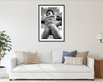 Tulsa Oklahoma Driller Print: Black and White Landmark Art At Expo Square