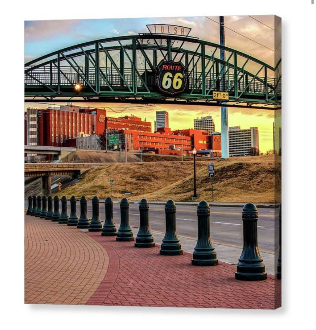 Tulsa Oklahoma Route 66, Cyrus Avery Plaza, Square Art, Neon
