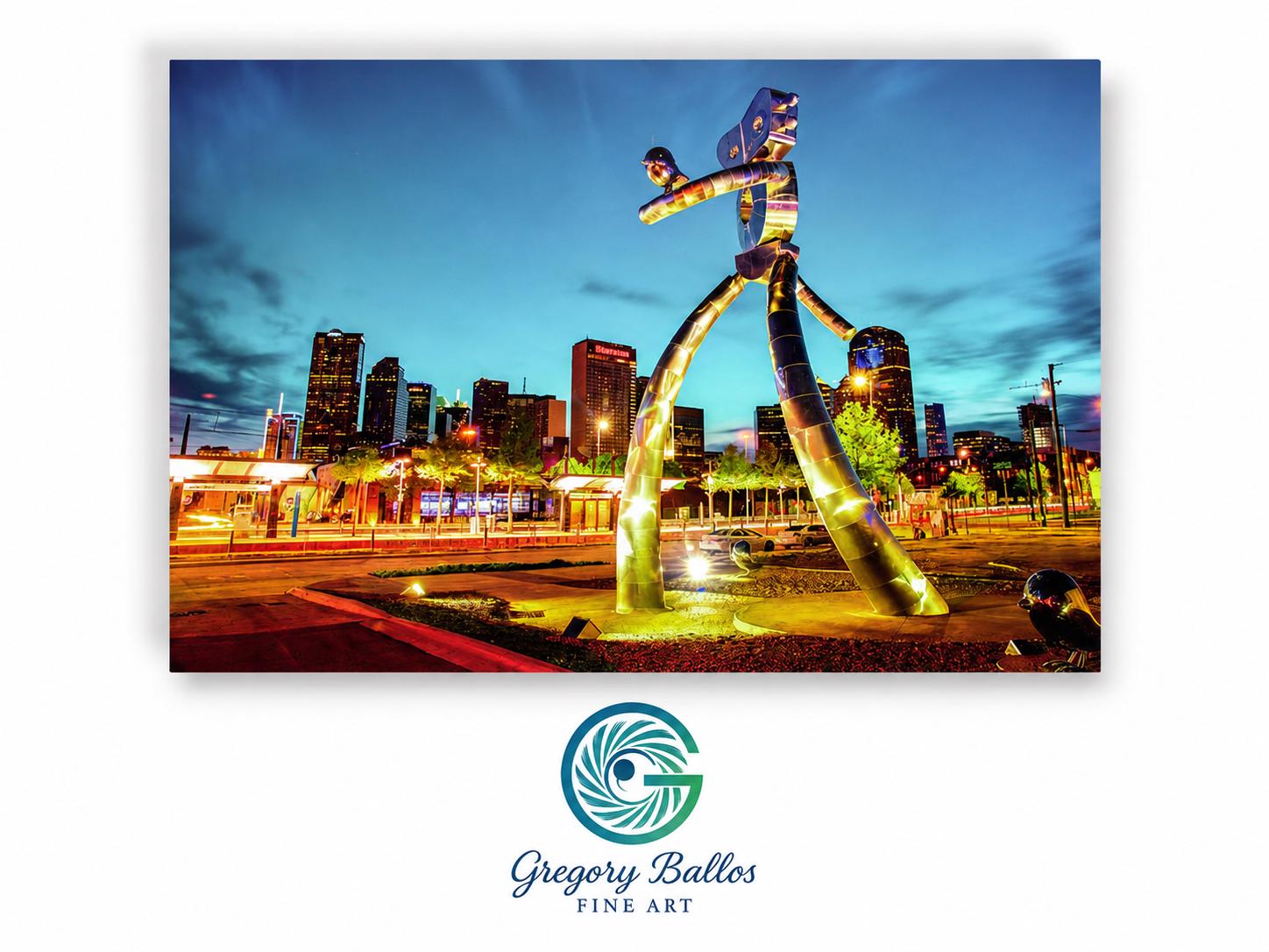 Dallas Traveling Man Print: Deep Ellum, Texas Skyline Art - Etsy