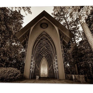 Bella Vista Chapel, Mildred Cooper Chapel, Sepia Art, Northwest Arkansas, Wedding Chapel, Gothic Style, Architectural Decor