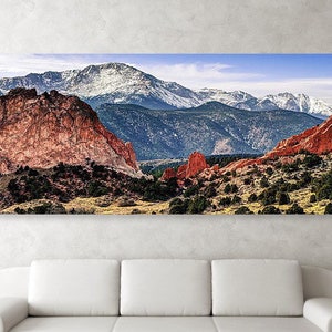 Pikes Peak Panoramic Print: Garden of the Gods, Colorado Springs