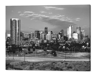 Denver Skyline Print: Black and White Colorado Cityscape Wall Art