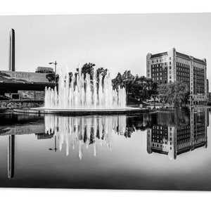 Kansas City Print, Liberty Memorial, Kansas City Fountain, Black and White, Bloch Fountain, Architectural Print, Union Station Monochrome image 1