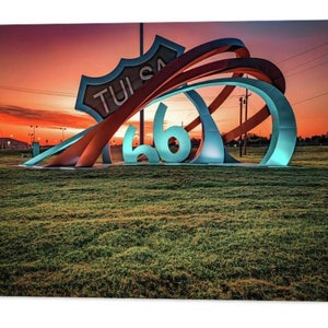 Vintage Route 66 Rising Sunrise, Tulsa Oklahoma, Broken Arrow, Landmark, Icon, Sculpture, Statue, Architectural Decor