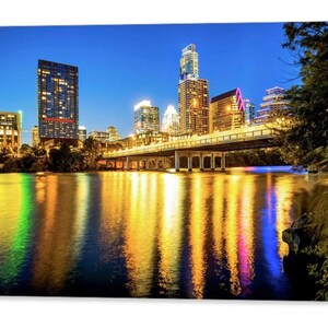 Austin Skyline Print, Texas Wall Art, Austin Texas Wall Decor, Architecture Print, Lady Bird Lake, Colorado River, Downtown Austin Skyline