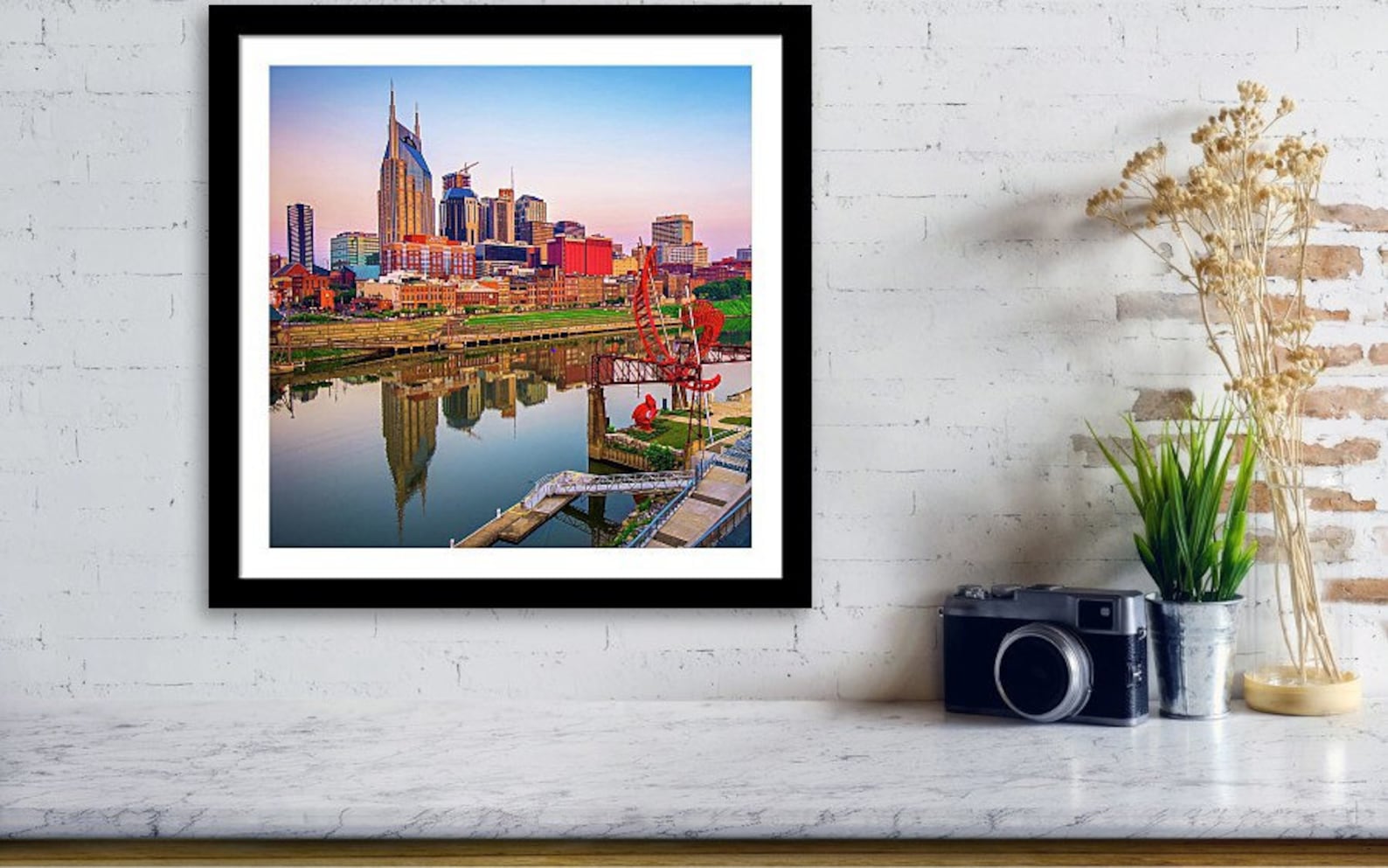 Nashville Skyline Print Nashville Wall Art Music City Etsy