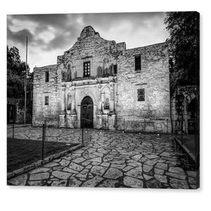 The Alamo Mission, Black and White, San Antonio Texas, Monochrome Decor, Large Wall Decor, South Texas, Fine Art, Historic Landmark
