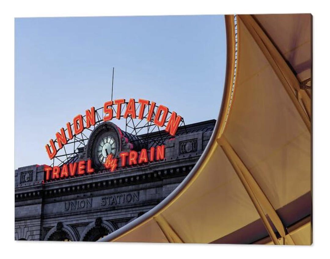 Denver Union Station Neon Sign Art Print: Colorado Travel Photography ...