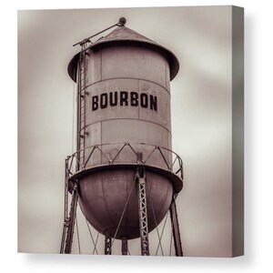 Bourbon Water Tower Sepia Print: Whiskey Pub Decor