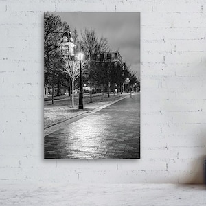 Arkansas Landmarks, Old Main, Black And White, Monochrome, Campus Prints, Fayetteville Print, Architecture, College Campus Art