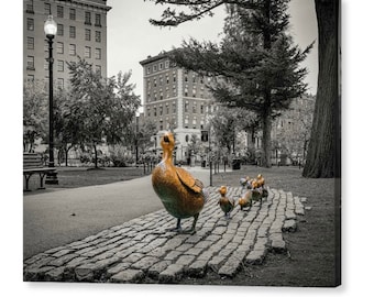 Make Way For Ducklings Print: Boston Public Garden Statue Art