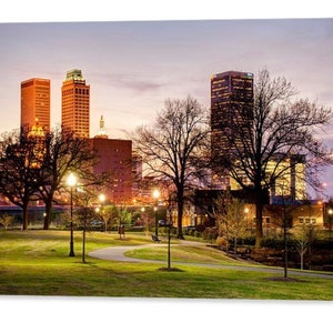 Veterans Park, Tulsa Skyline Wall Art, Tulsa Oklahoma Print, Veterans Park, Cityscape Decor, City Scene, Home Decor, Downtown Prints