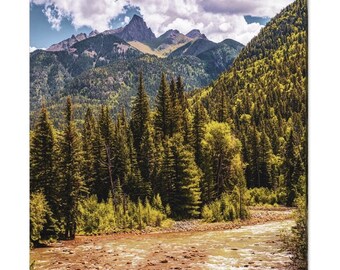 San Juan Mountains, Wall Print, Durango Mountains, Silverton Landscape, Square Art, Animas River, Home Decor, Colorado Mountain Landscape