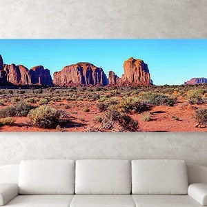 Monument Valley Panorama, Arizona Utah Landscape, Wall Art Print, Nature Decor, Western Landscape, Desert Print