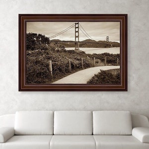 Golden Gate Bridge Sepia Print: San Francisco Bay Area Wall Art