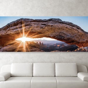 Mesa Arch Sunrise Panorama: Canyonlands National Park, Utah Landscape