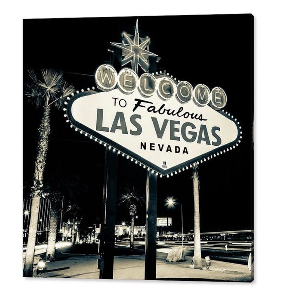 Las Vegas Welcome Sign Print: Sepia Neon, Nevada Artwork - Etsy