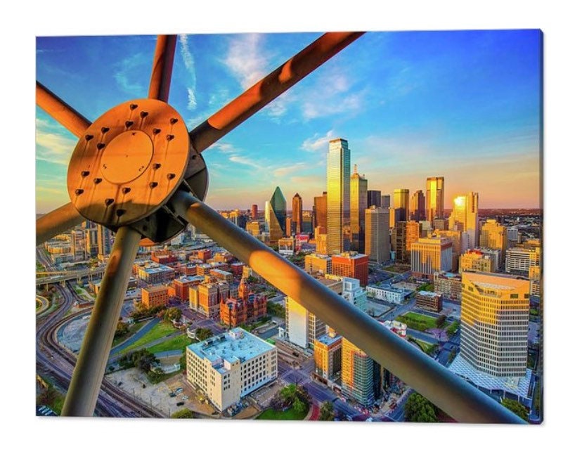 Dallas Texas Skyline Dallas Wall Art Reunion Tower View Etsy