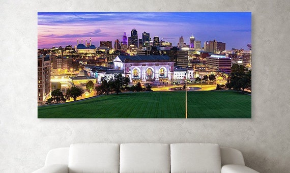 Buy Kansas City Skyline Panorama Artwork Panoramic Union Online in India - Etsy