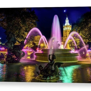 Mill Creek Park Fountain Print, Kansas City Plaza Art, Downtown KC Cityscape, Missouri, JC Nichols, Country Club Plaza, Architecture Art