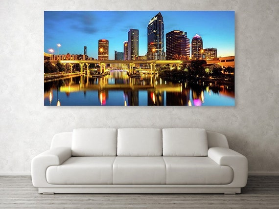 Buy Tampa Prints Florida Panorama Panoramic Skyline Online in - Etsy