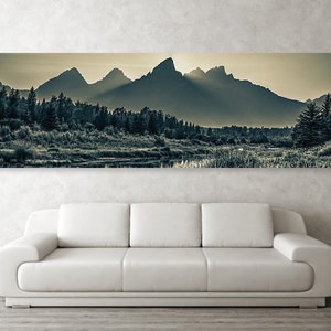 Grand Teton Sepia Print: Snake River Overlook, Wyoming Landscape