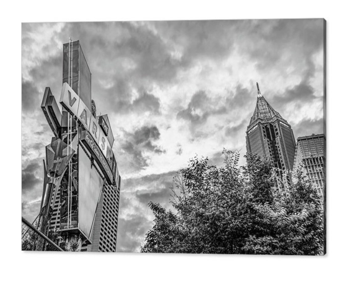 The Varsity Neon Sign Atlanta Georgia Print Black and White | Etsy