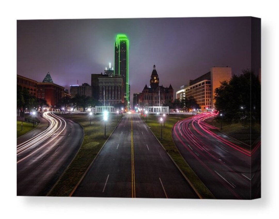 Dallas Skyline Print, Downtown Dallas Texas, Dealey Plaza Print ...