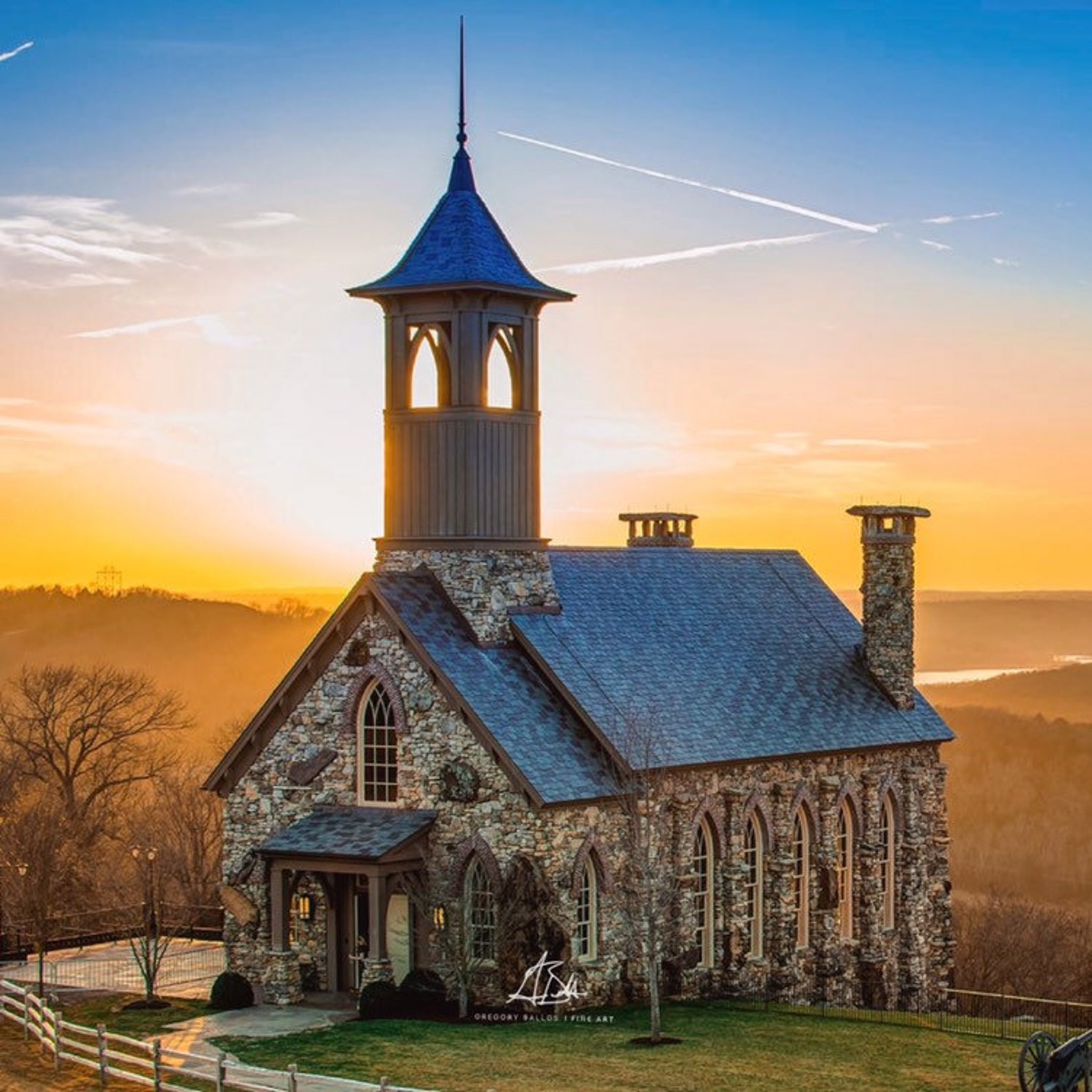 Chapel of the Ozarks Print Top of the Rock Sunset Square Etsy