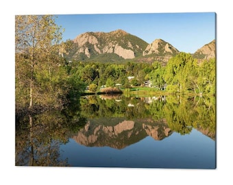 Boulder Colorado Photography: Flatirons Mountain Reflection Art
