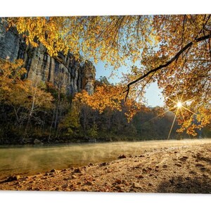 Buffalo River Autumn Sunrise Print: Roark Bluff Landscape