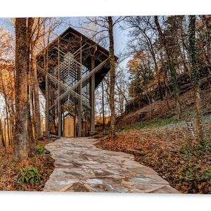 Thorncrown Chapel, Landscape Decor, Eureka Springs, Northwest Arkansas, Fall Autumn, Arkansas Print, Wedding Venue, Ozark Mountains