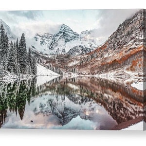 Maroon Bells Print: Aspen Colorado Mountain Reflection