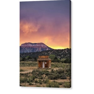 Bryce Canyon Sunset Print: Rustic Shack, Red Rock Mountain Landscape