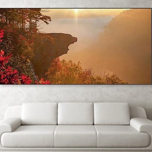 Whitaker Point Hawksbill Crag, Sunrise Panorama, Northwest Arkansas Panoramic, Autumn Landscape, Fall Colors, Ozark Mountains
