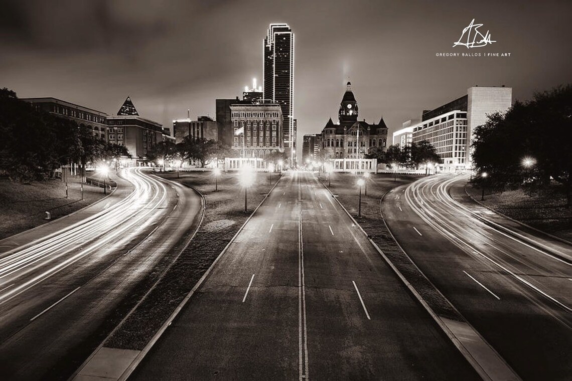 Dallas Skyline Print Dallas Cityscape Dealey Plaza Print - Etsy