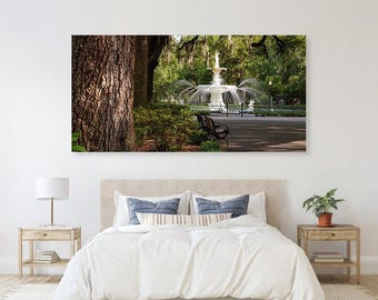 Forsyth Park Fountain Print: Savannah Georgia Panoramic Wall Art