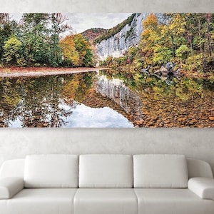 Buffalo River Fall Panorama: Roark Bluff Ozark Mountain Art