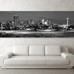 Denver Colorado Skyline Panorama, Denver Panoramic Art Print, Monochrome Wall Art, Black and White, Architecture Wall Art, Denver City Print