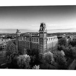 Old Main Arkansas Print: Black and White Landmark Photography