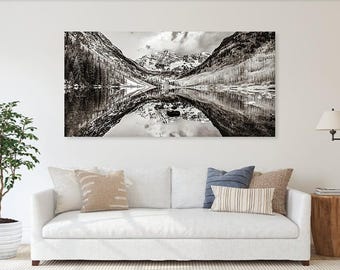 Maroon Bells Sepia Print: Aspen Colorado Panoramic Landscape