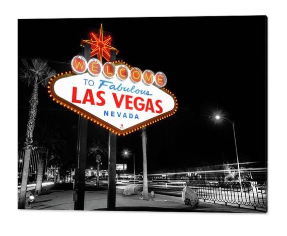 Vintage Las Vegas Sign Photography: Neon Glow Color Pop Art
